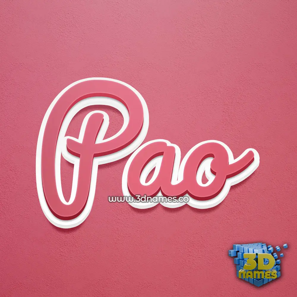 pao in Red Scribble style - 3D name wallpaper