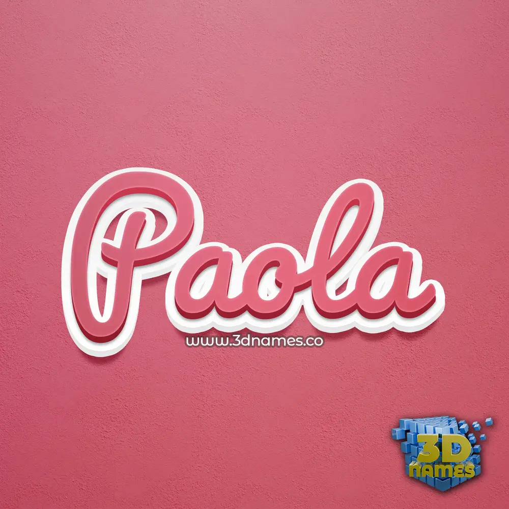 paola in Red Scribble style - 3D name wallpaper