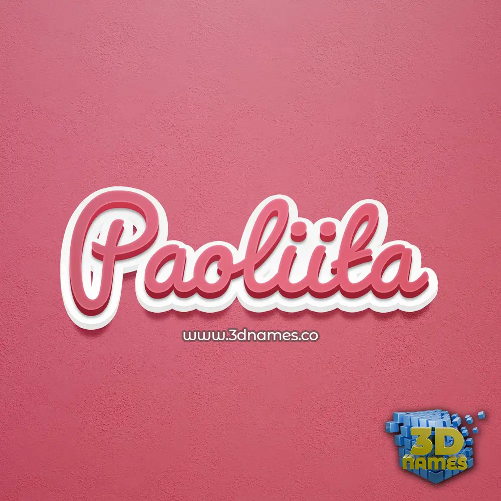 paoliita in Red Scribble style - 3D name wallpaper