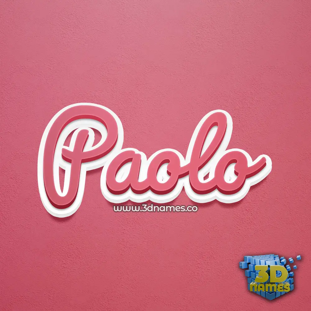 paolo in Red Scribble style - 3D name wallpaper