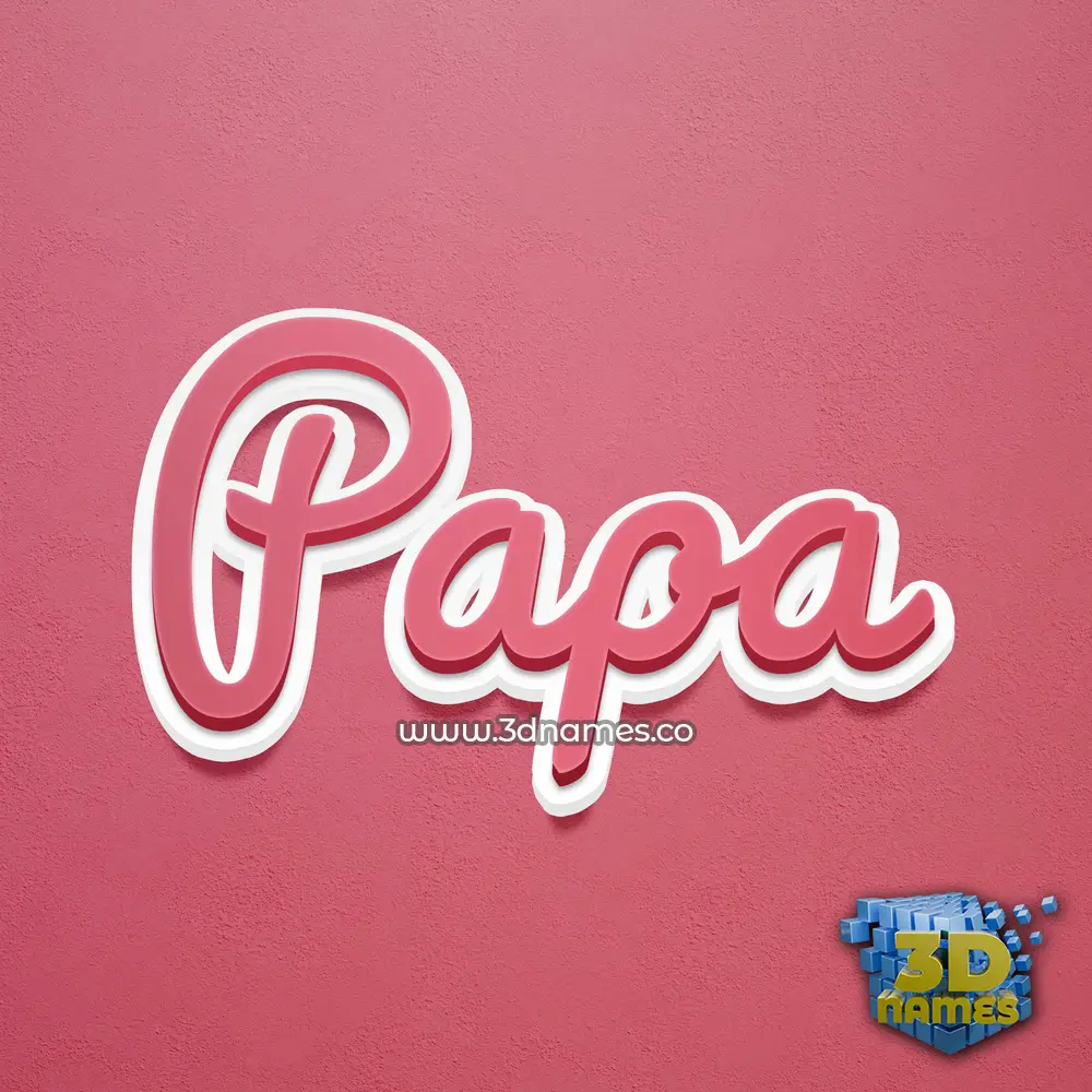 papa in Red Scribble style - 3D name wallpaper