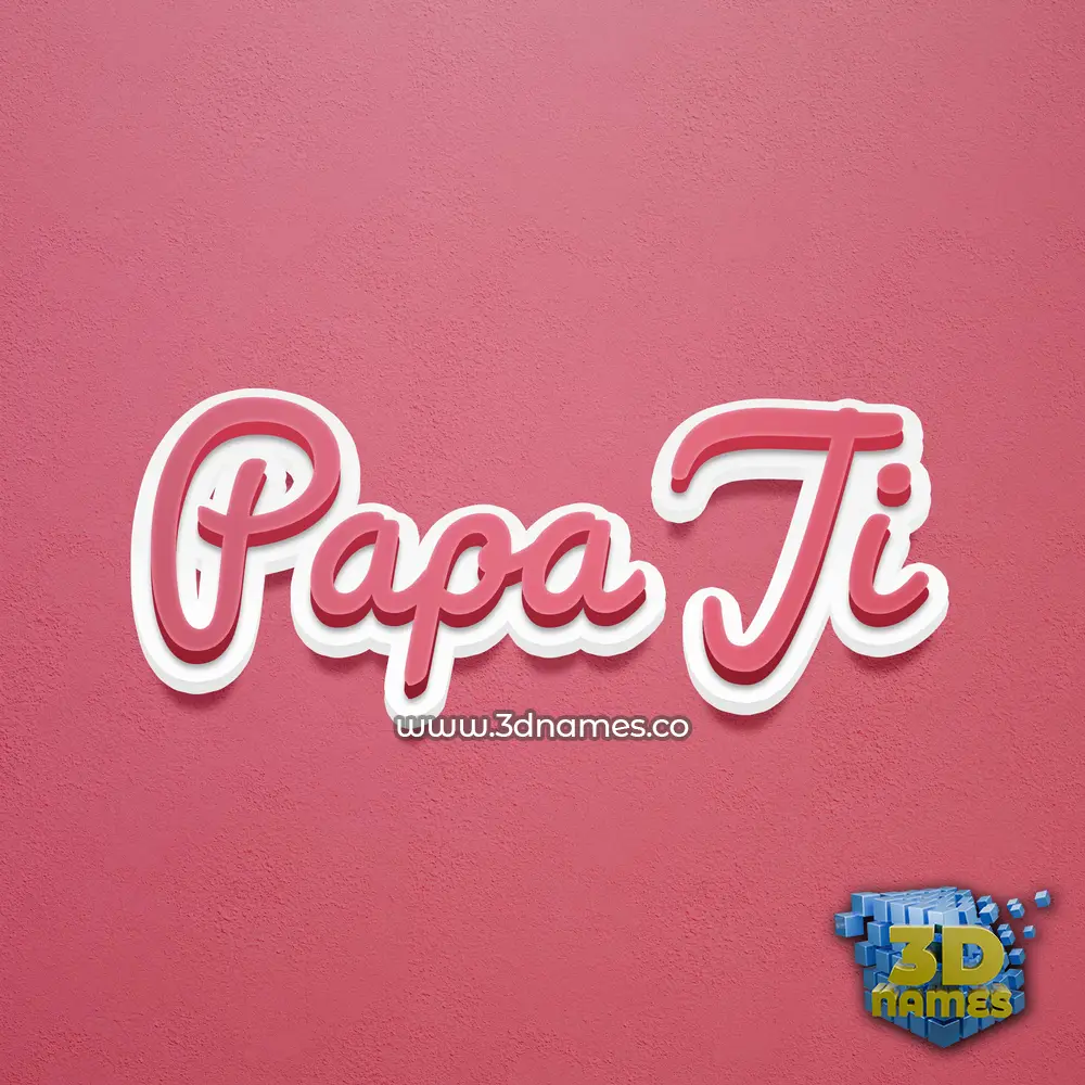 papa ji in Red Scribble style - 3D name wallpaper