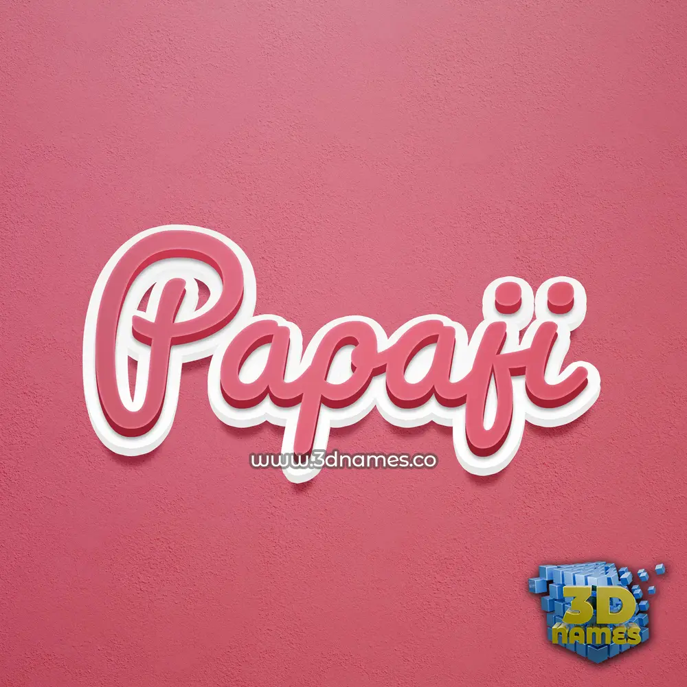 papaji in Red Scribble style - 3D name wallpaper
