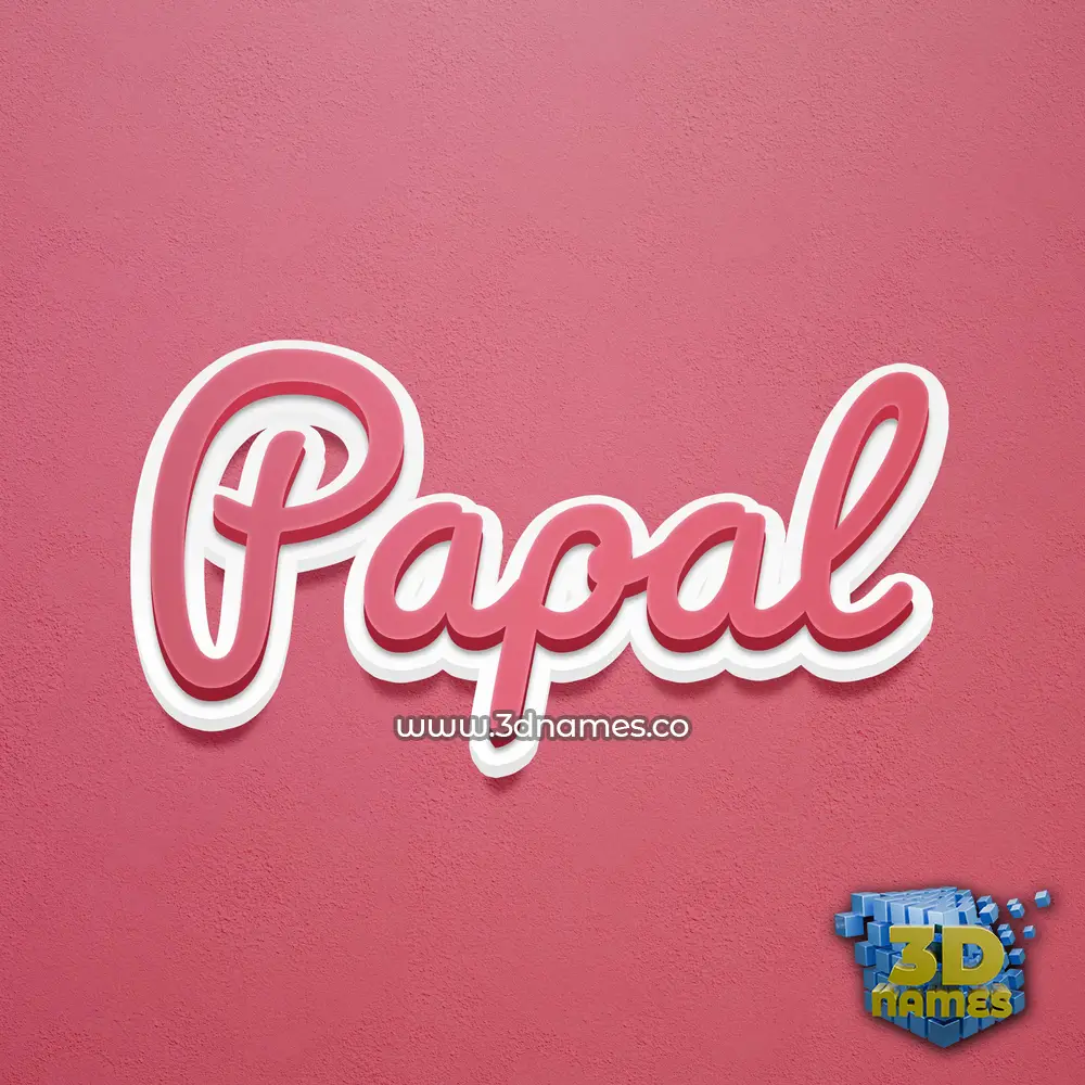 papal in Red Scribble style - 3D name wallpaper
