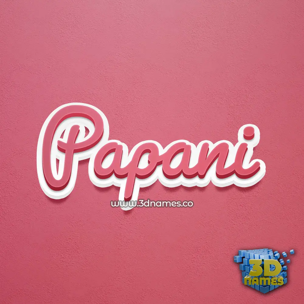 papani in Red Scribble style - 3D name wallpaper