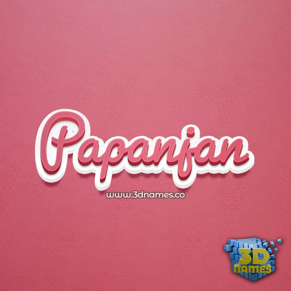 papanjan in Red Scribble style - 3D name wallpaper