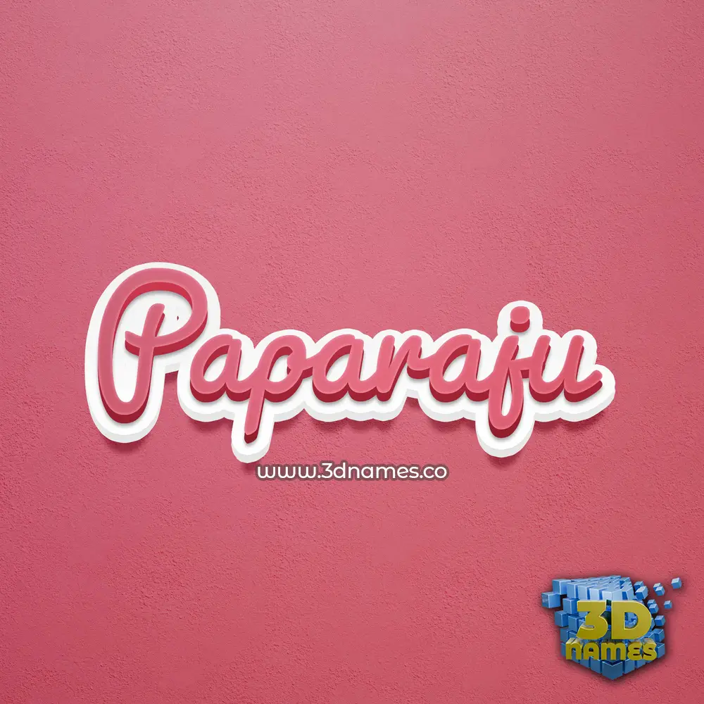 paparaju in Red Scribble style - 3D name wallpaper