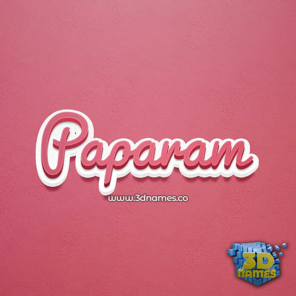 paparam in Red Scribble style - 3D name wallpaper