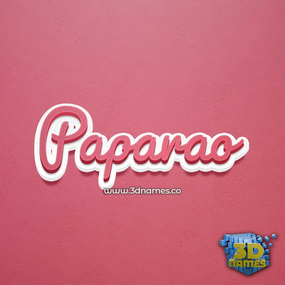 paparao in Red Scribble style - 3D name wallpaper