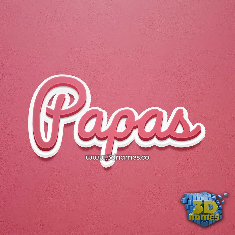 papas in Red Scribble style - 3D name wallpaper