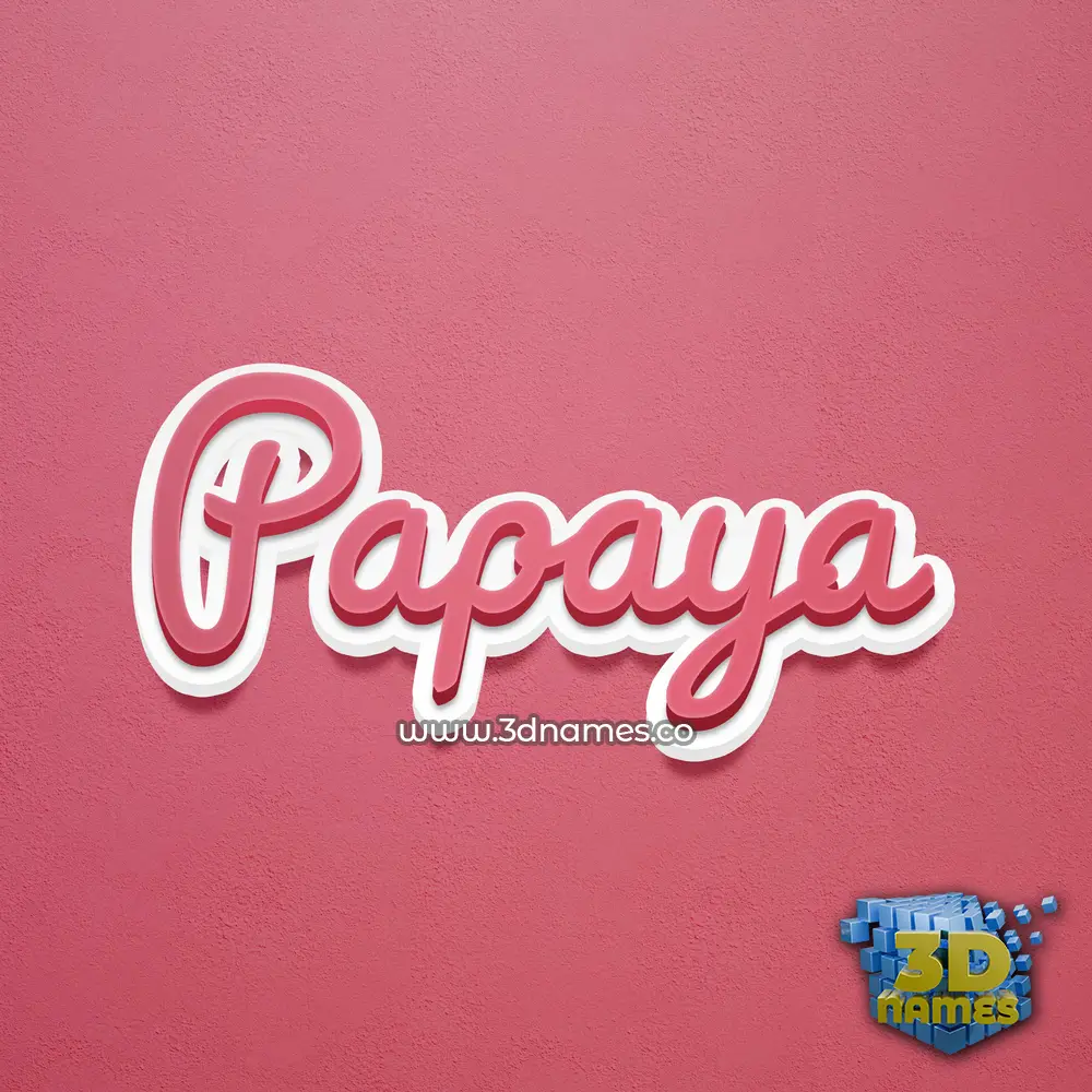 papaya in Red Scribble style - 3D name wallpaper