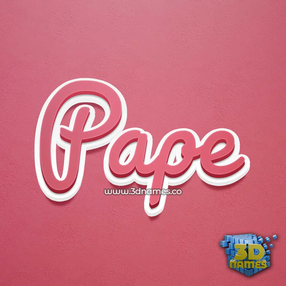 pape in Red Scribble style - 3D name wallpaper
