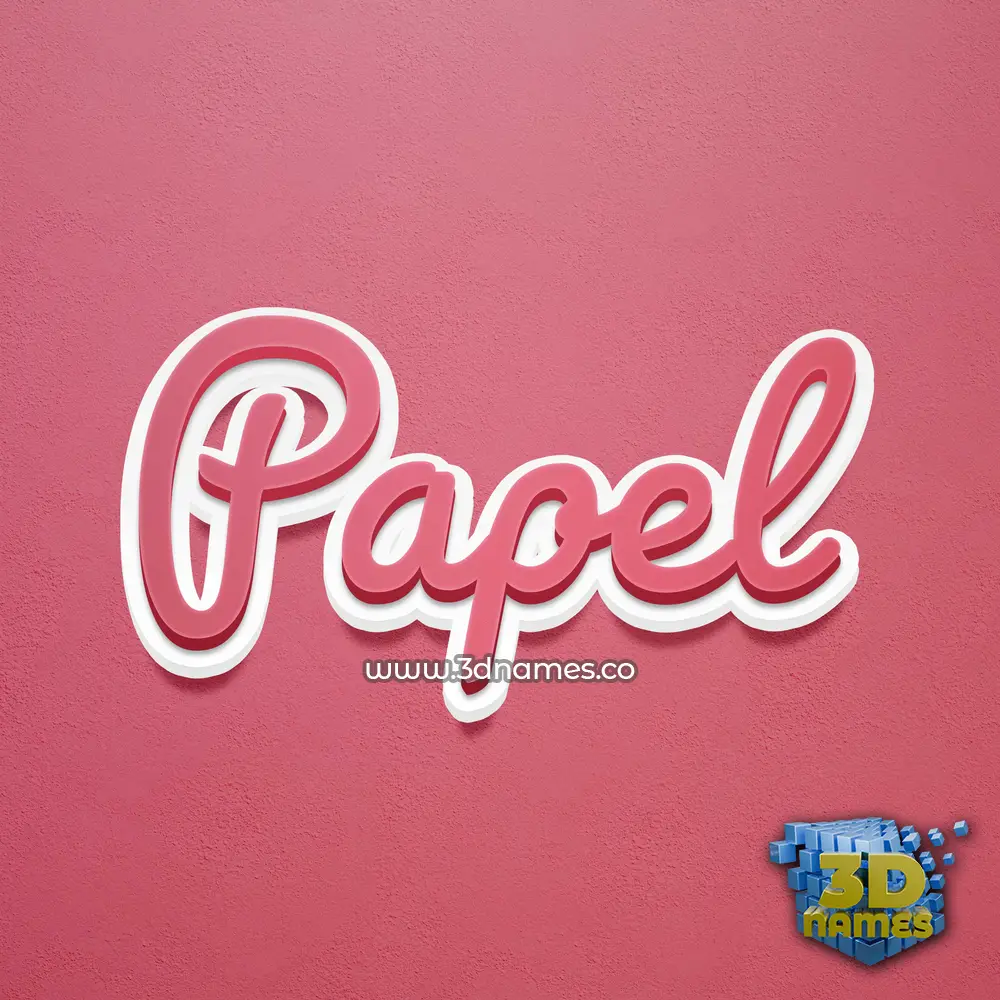 papel in Red Scribble style - 3D name wallpaper