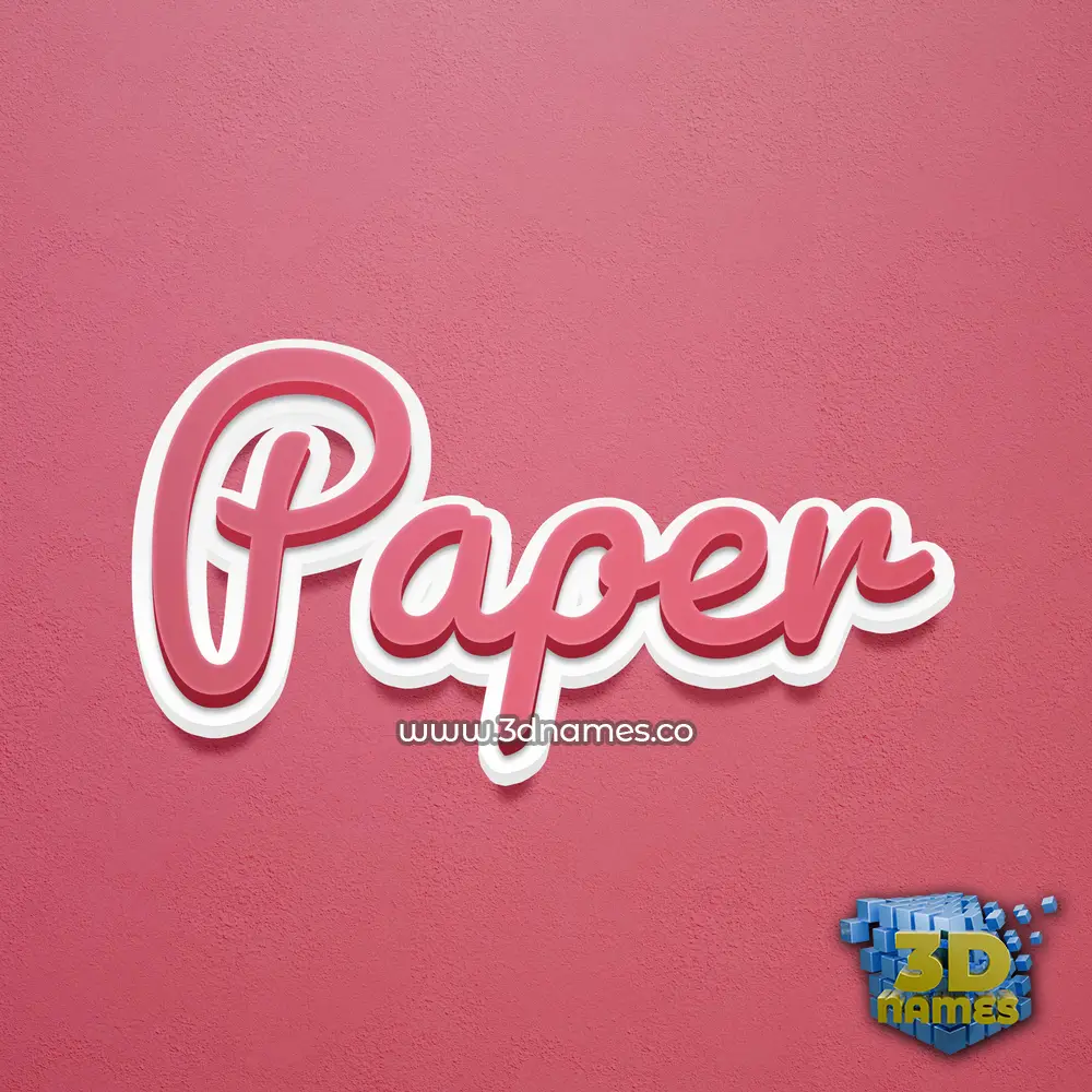 paper in Red Scribble style - 3D name wallpaper