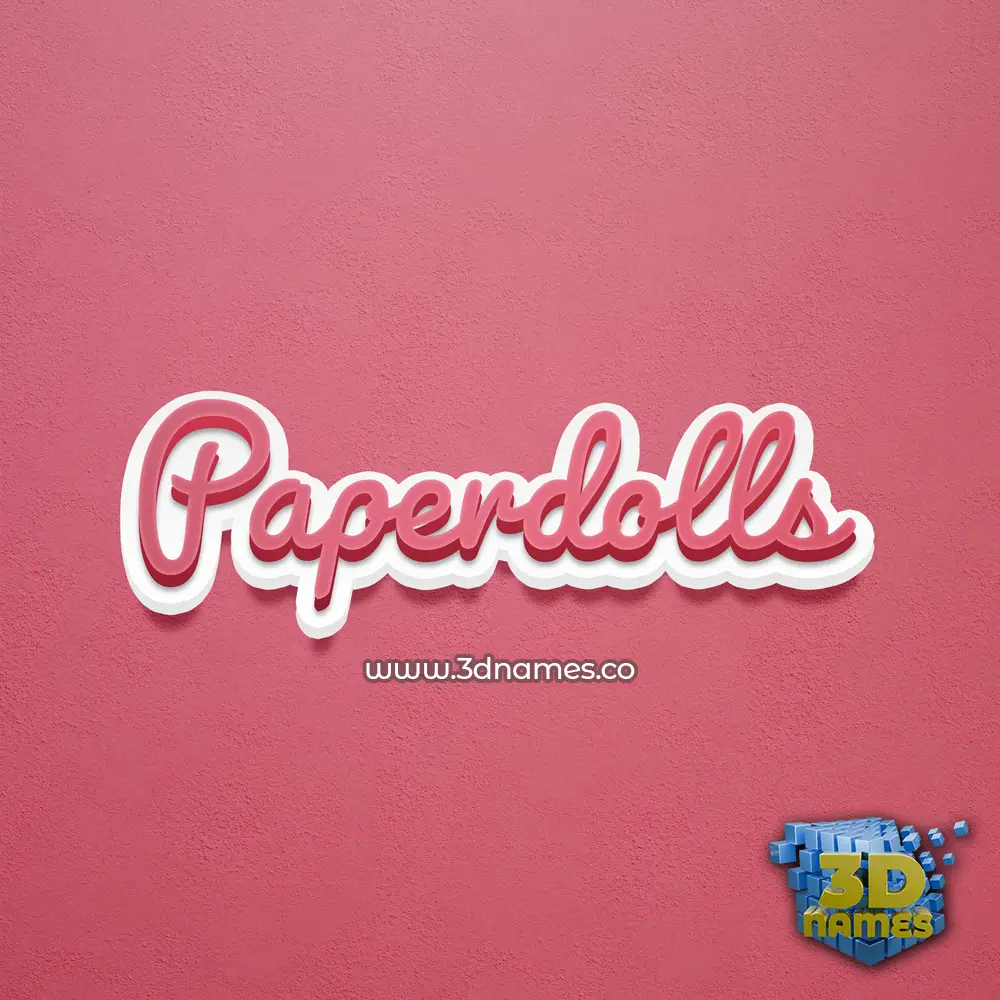 paperdolls in Red Scribble style - 3D name wallpaper