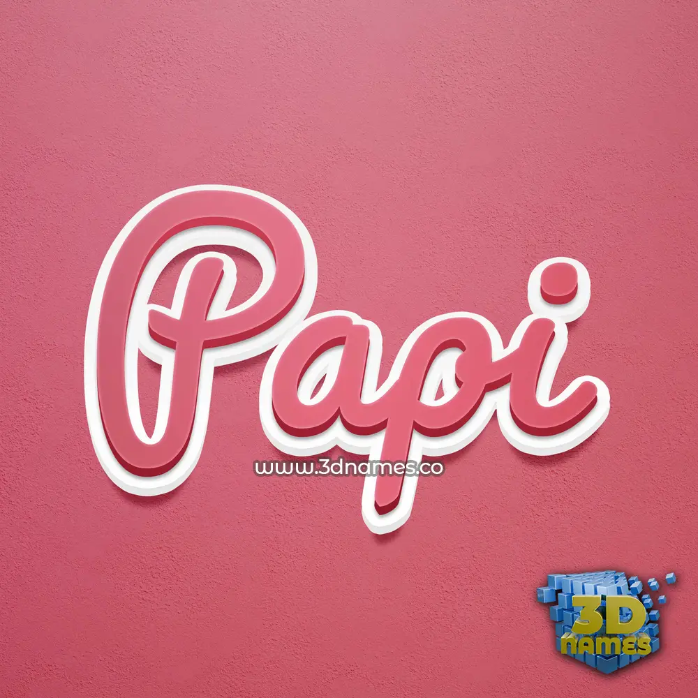 papi in Red Scribble style - 3D name wallpaper