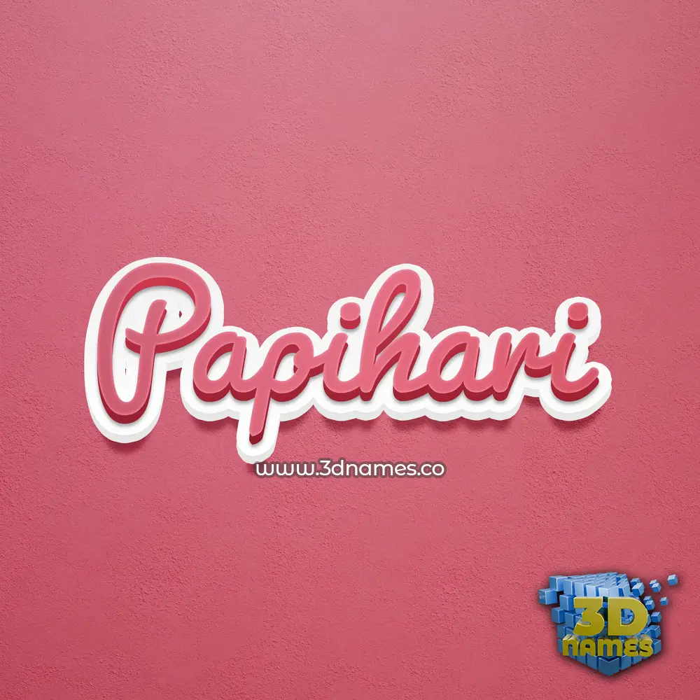 papihari in Red Scribble style - 3D name wallpaper