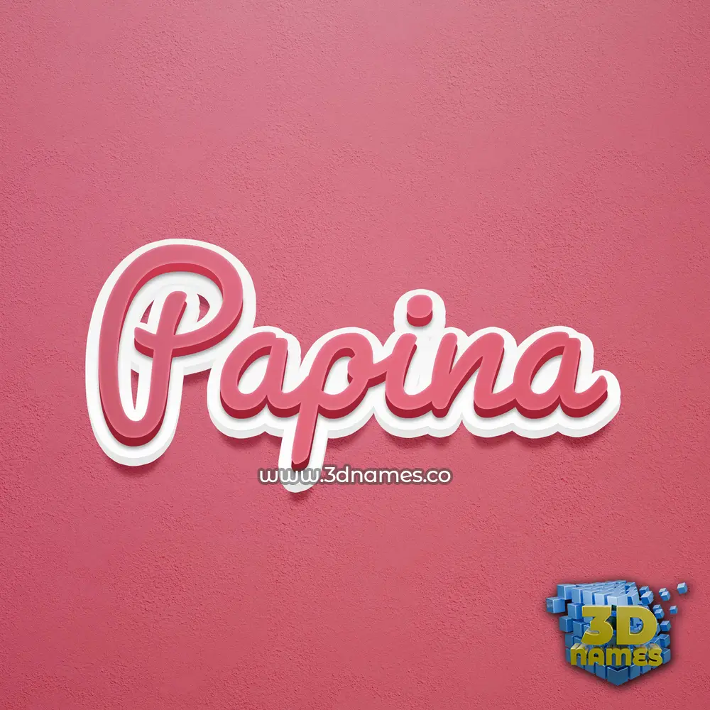 papina in Red Scribble style - 3D name wallpaper