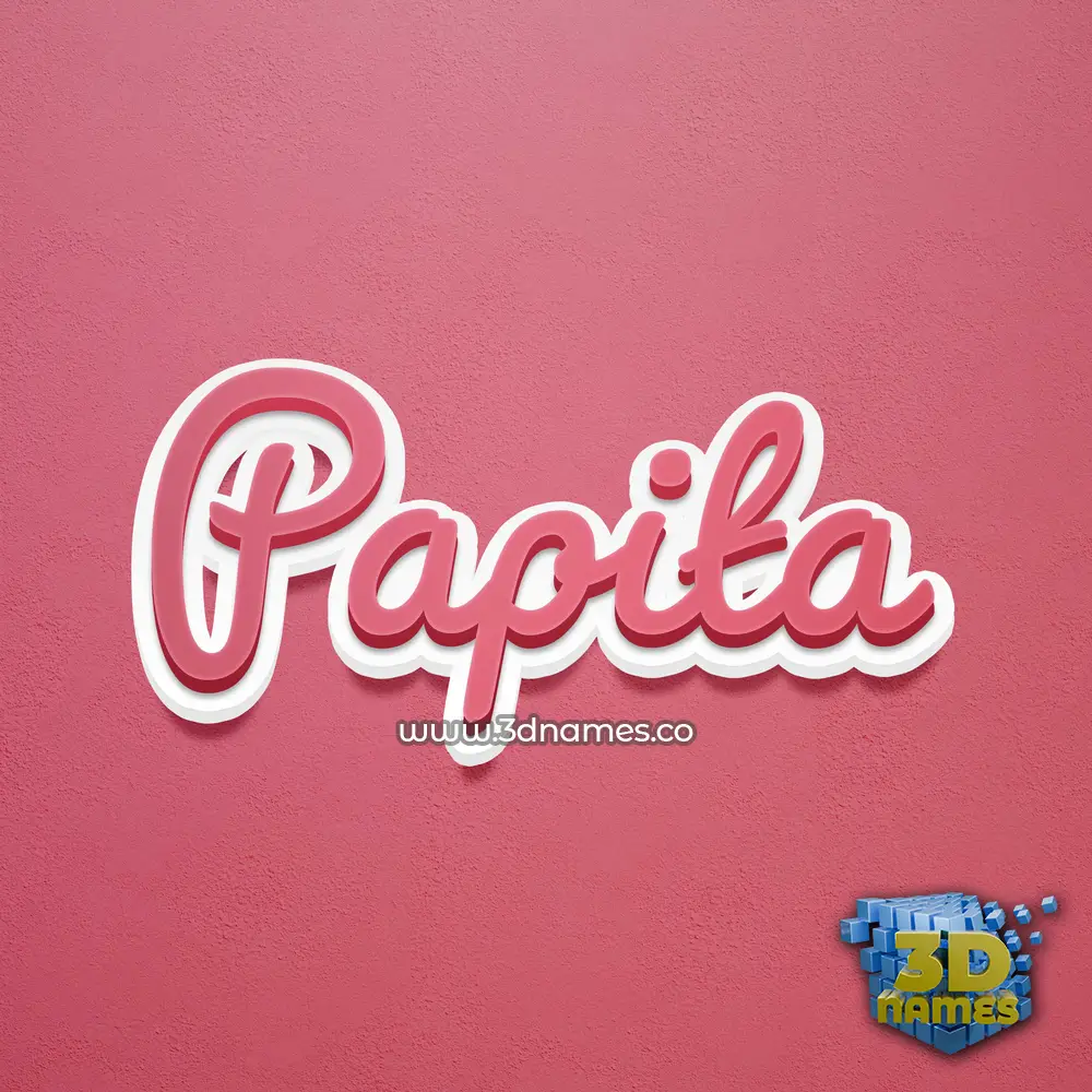 papita in Red Scribble style - 3D name wallpaper
