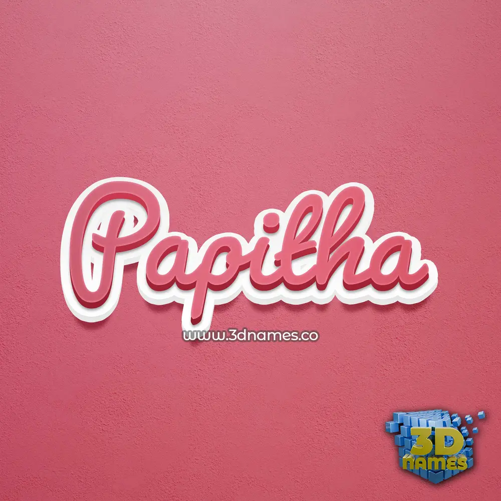 papitha in Red Scribble style - 3D name wallpaper