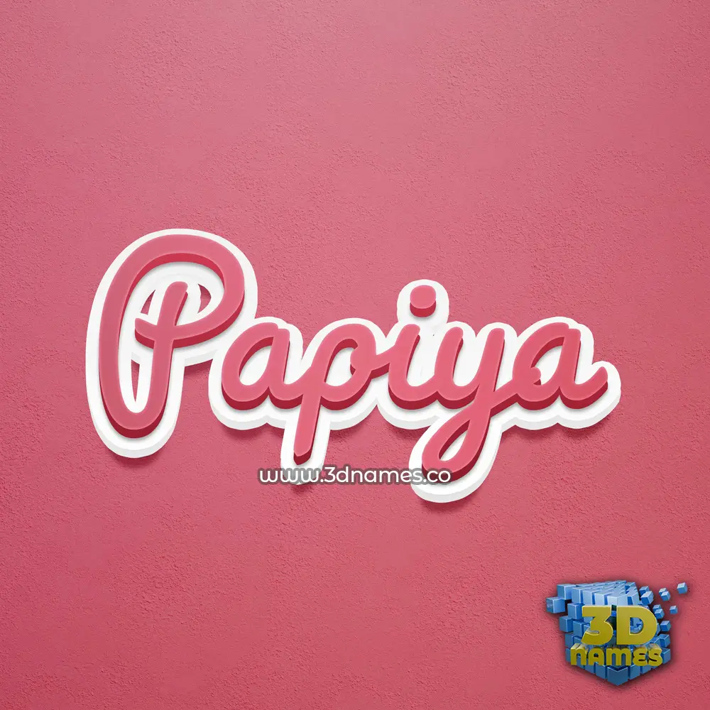 papiya in Red Scribble style - 3D name wallpaper