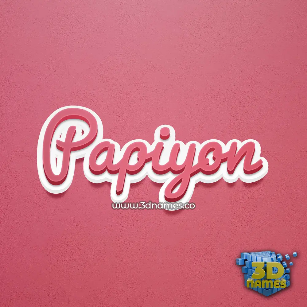 papiyon in Red Scribble style - 3D name wallpaper