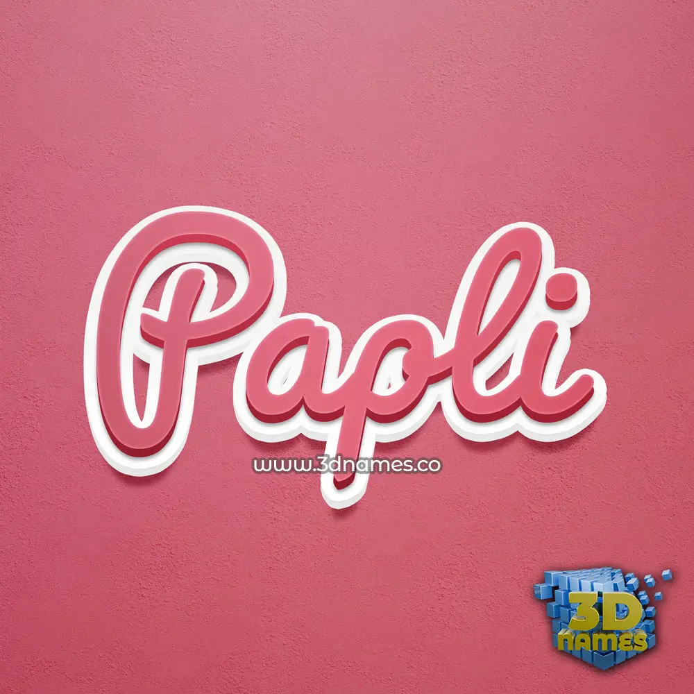 papli in Red Scribble style - 3D name wallpaper