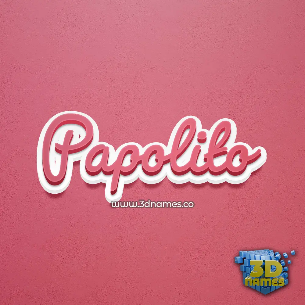 papolito in Red Scribble style - 3D name wallpaper