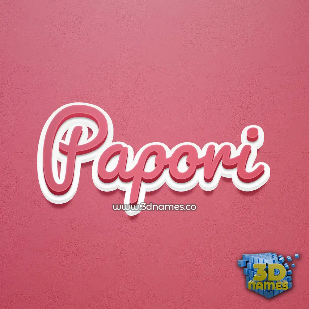 papori in Red Scribble style - 3D name wallpaper