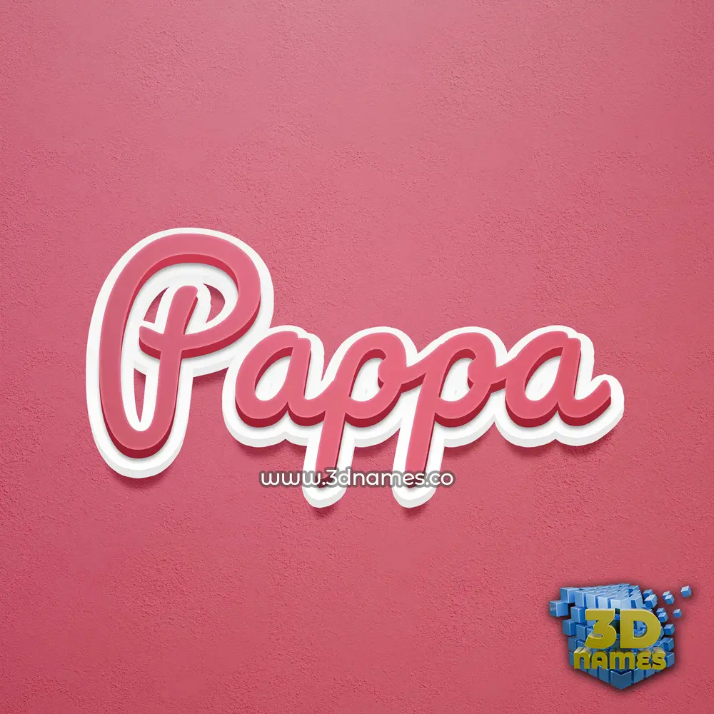 pappa in Red Scribble style - 3D name wallpaper