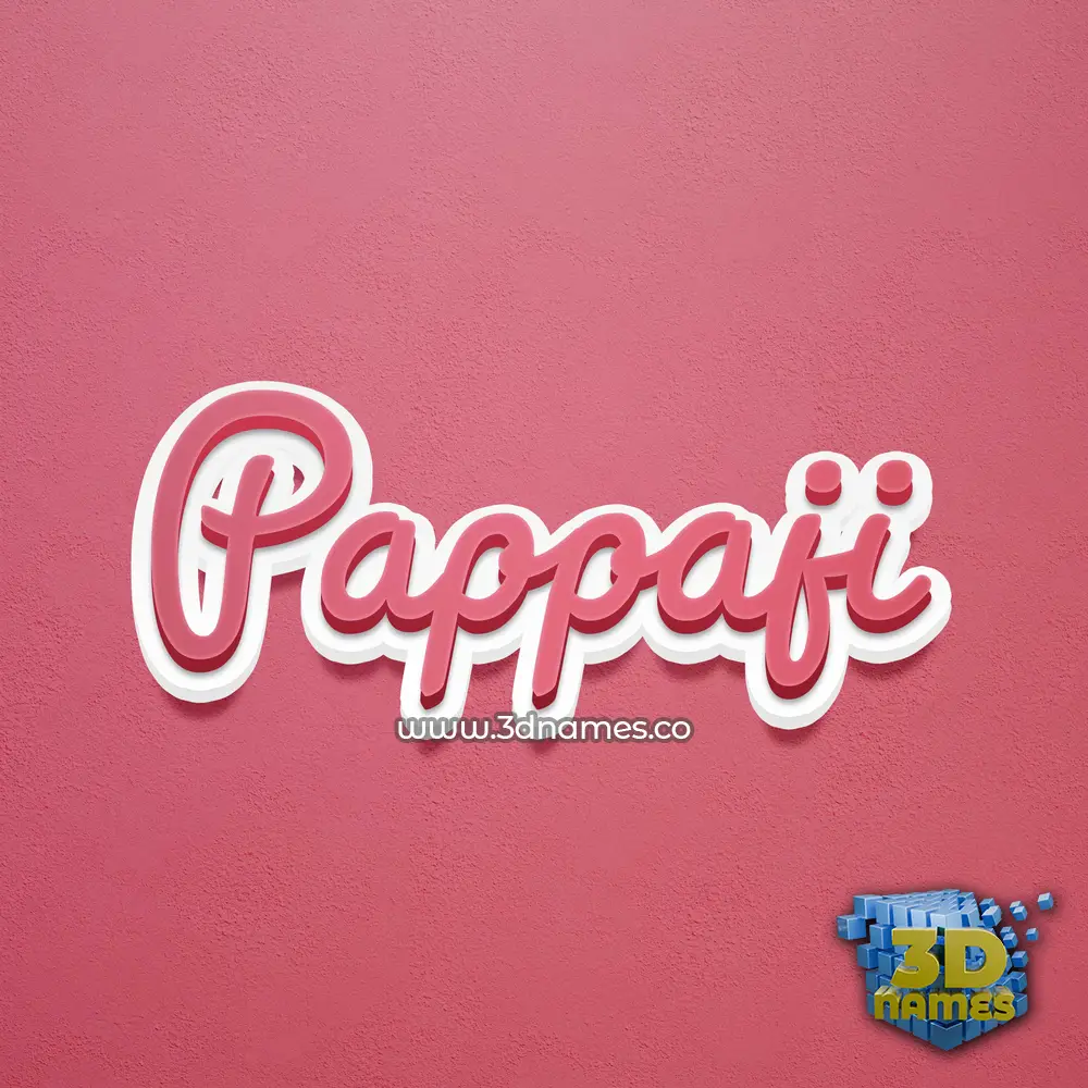 pappaji in Red Scribble style - 3D name wallpaper
