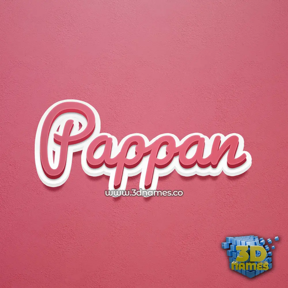 pappan in Red Scribble style - 3D name wallpaper
