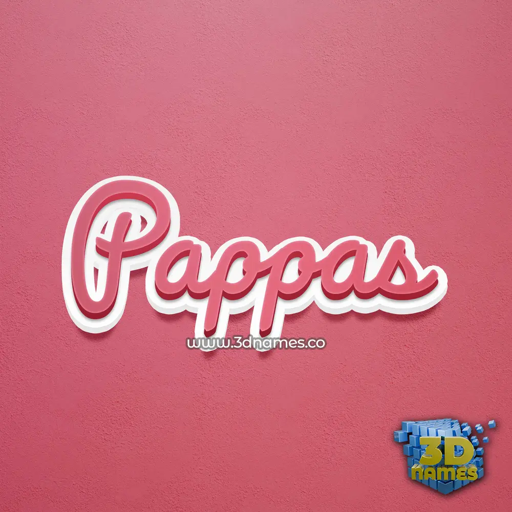 pappas in Red Scribble style - 3D name wallpaper