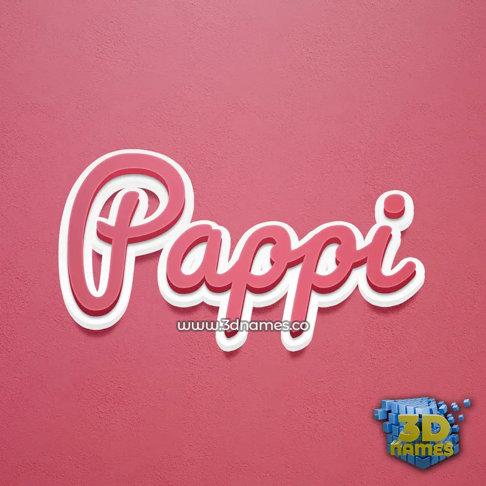 pappi in Red Scribble style - 3D name wallpaper
