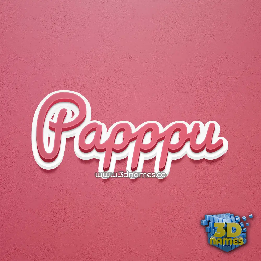 papppu in Red Scribble style - 3D name wallpaper