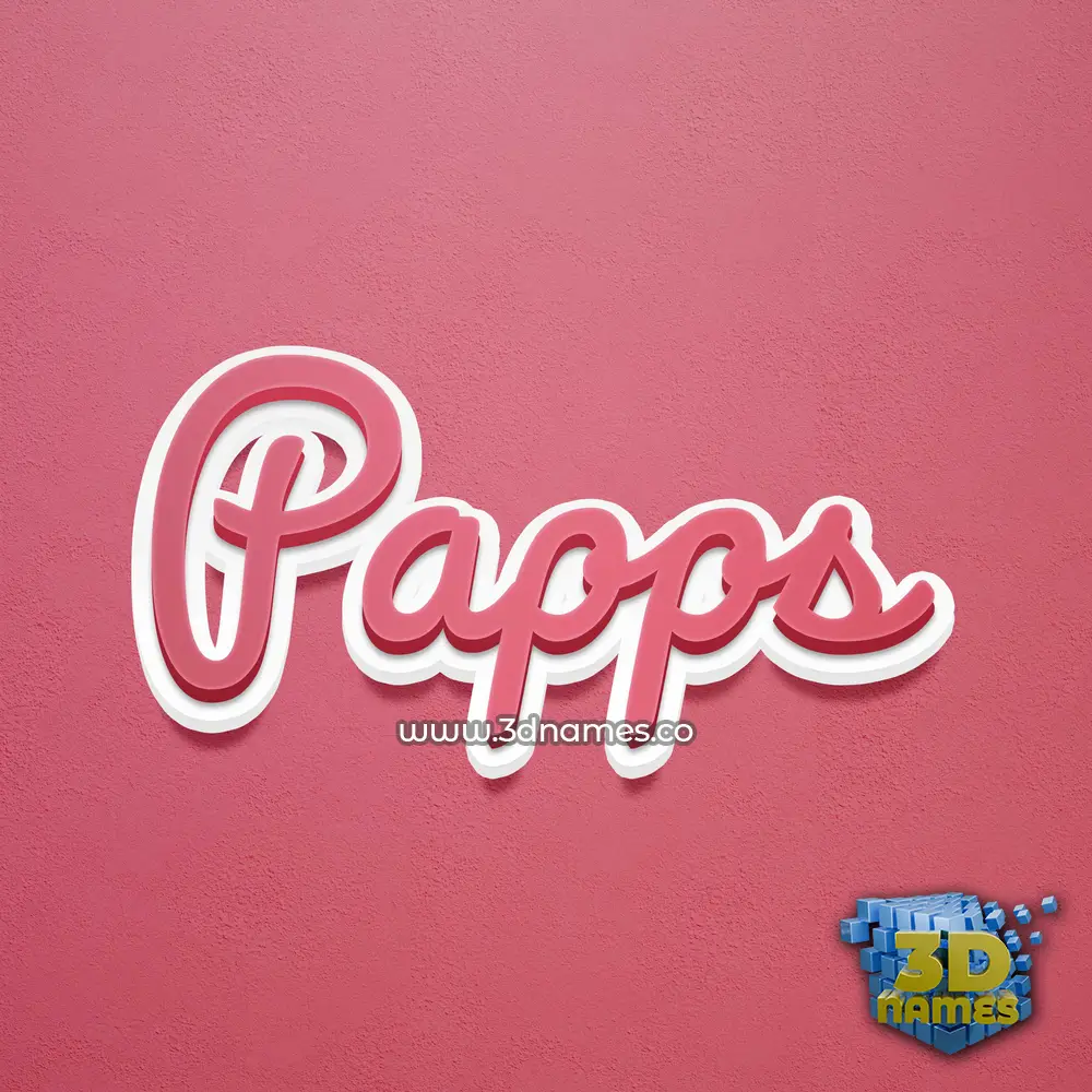 papps in Red Scribble style - 3D name wallpaper