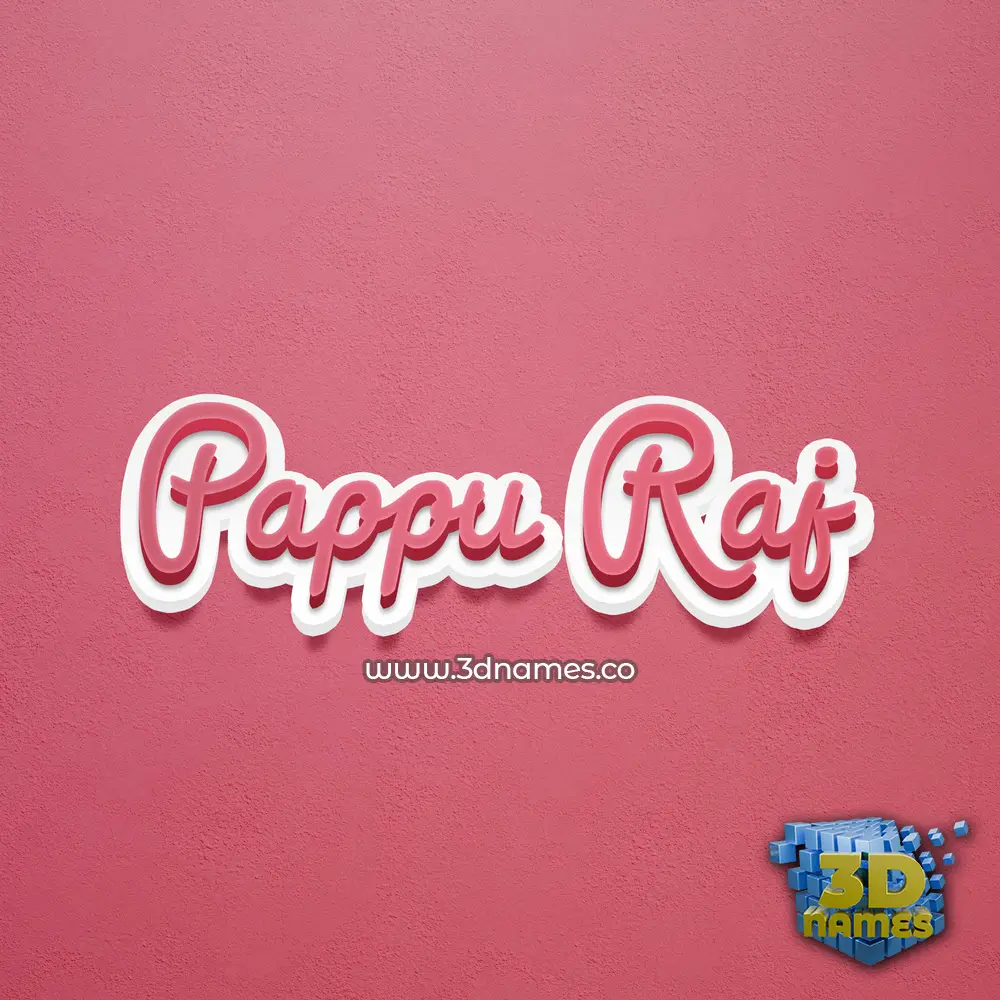 pappu raj in Red Scribble style - 3D name wallpaper