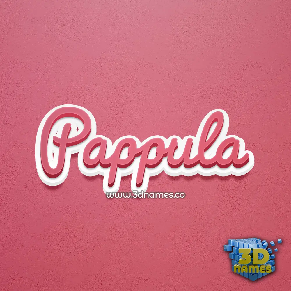 pappula in Red Scribble style - 3D name wallpaper