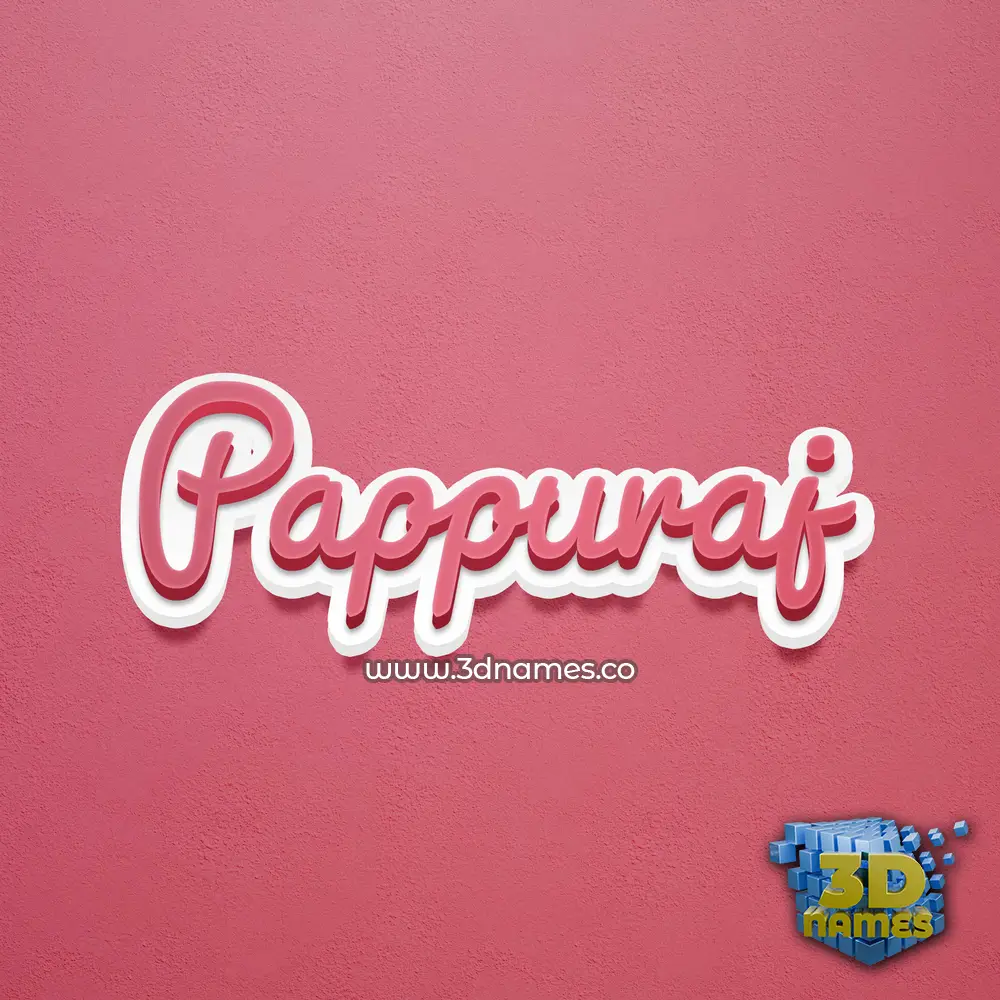 pappuraj in Red Scribble style - 3D name wallpaper
