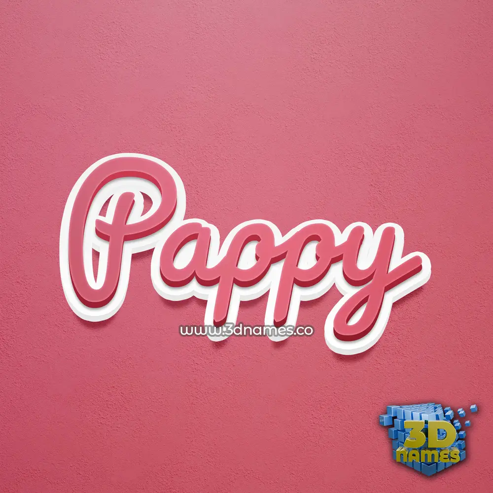 pappy in Red Scribble style - 3D name wallpaper