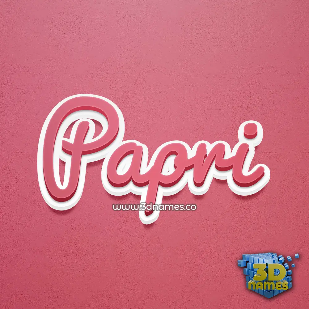 papri in Red Scribble style - 3D name wallpaper
