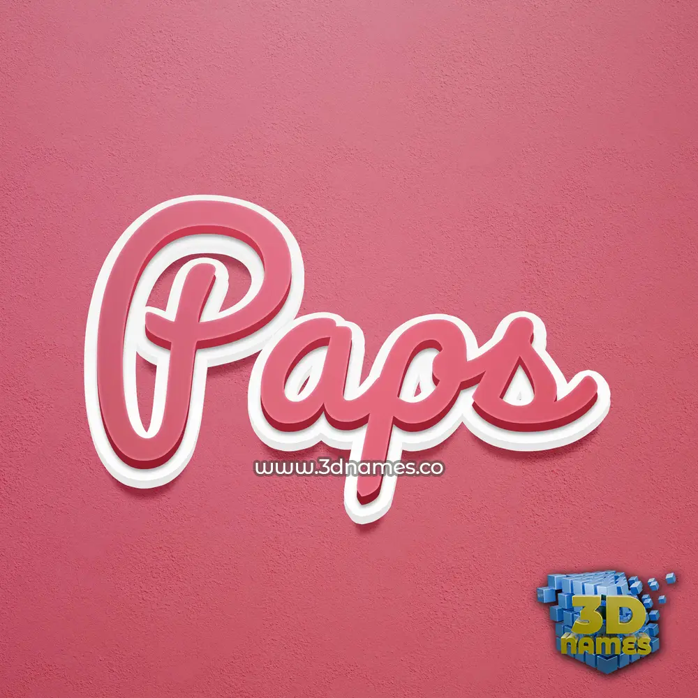 paps in Red Scribble style - 3D name wallpaper