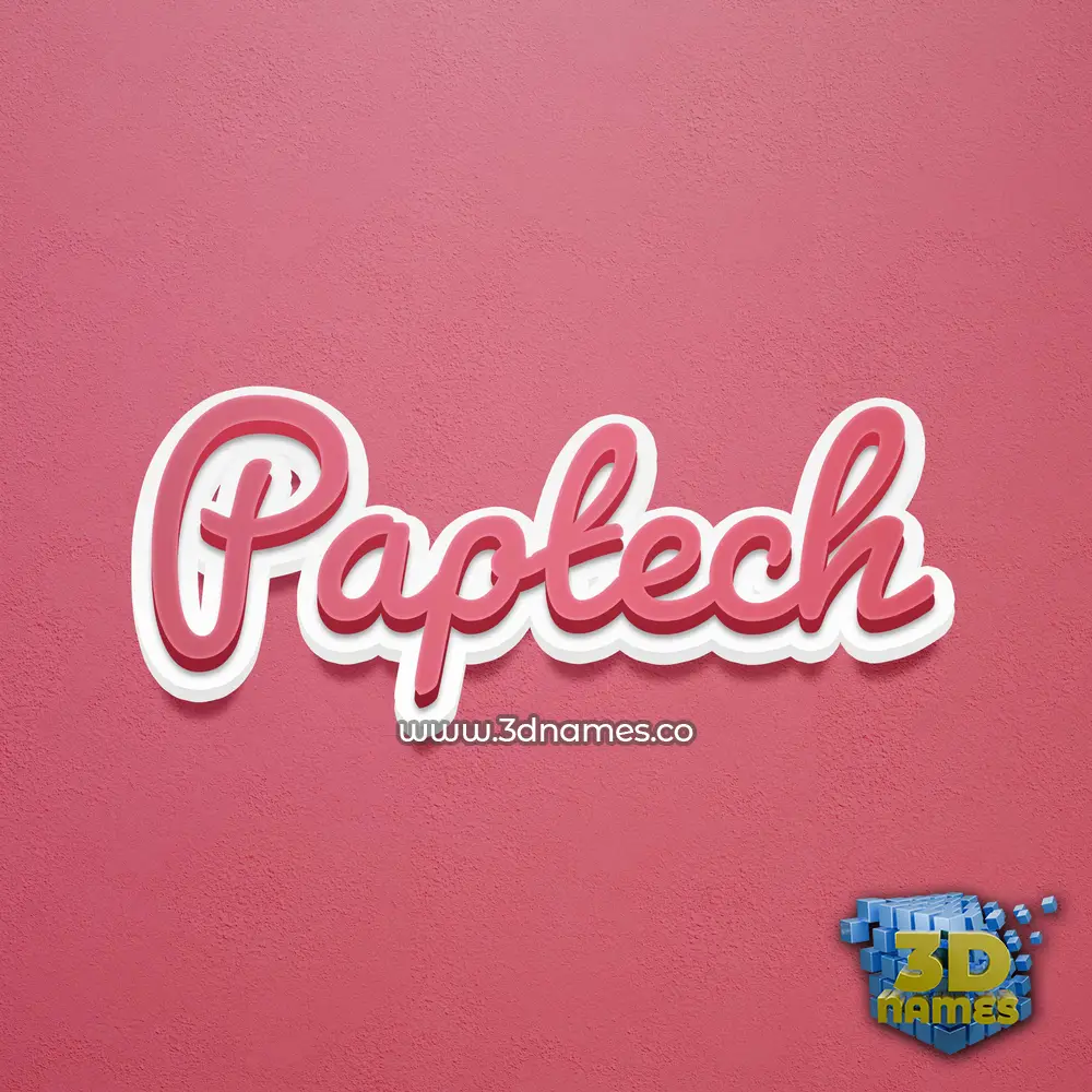 paptech in Red Scribble style - 3D name wallpaper