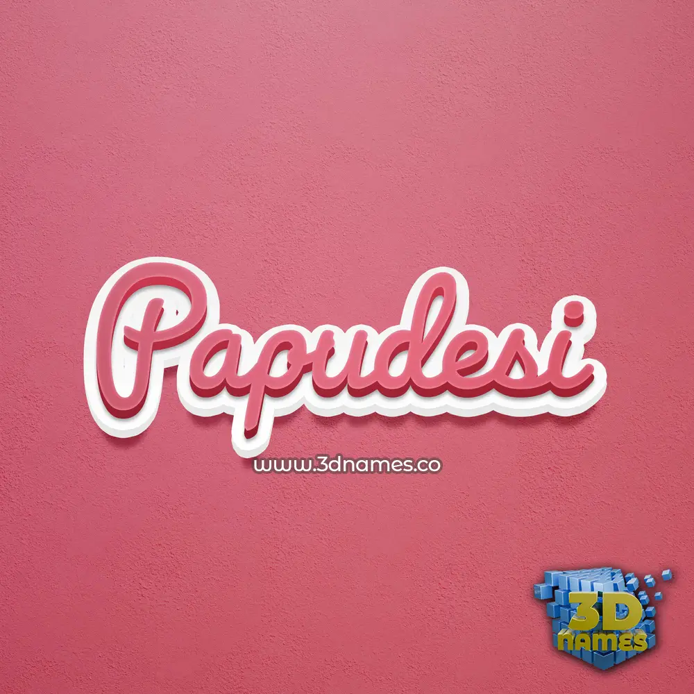 papudesi in Red Scribble style - 3D name wallpaper