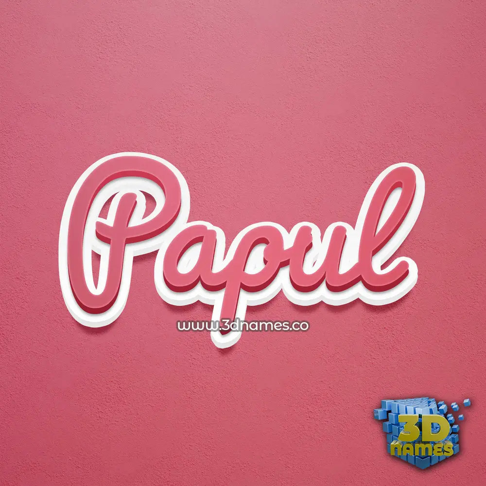papul in Red Scribble style - 3D name wallpaper