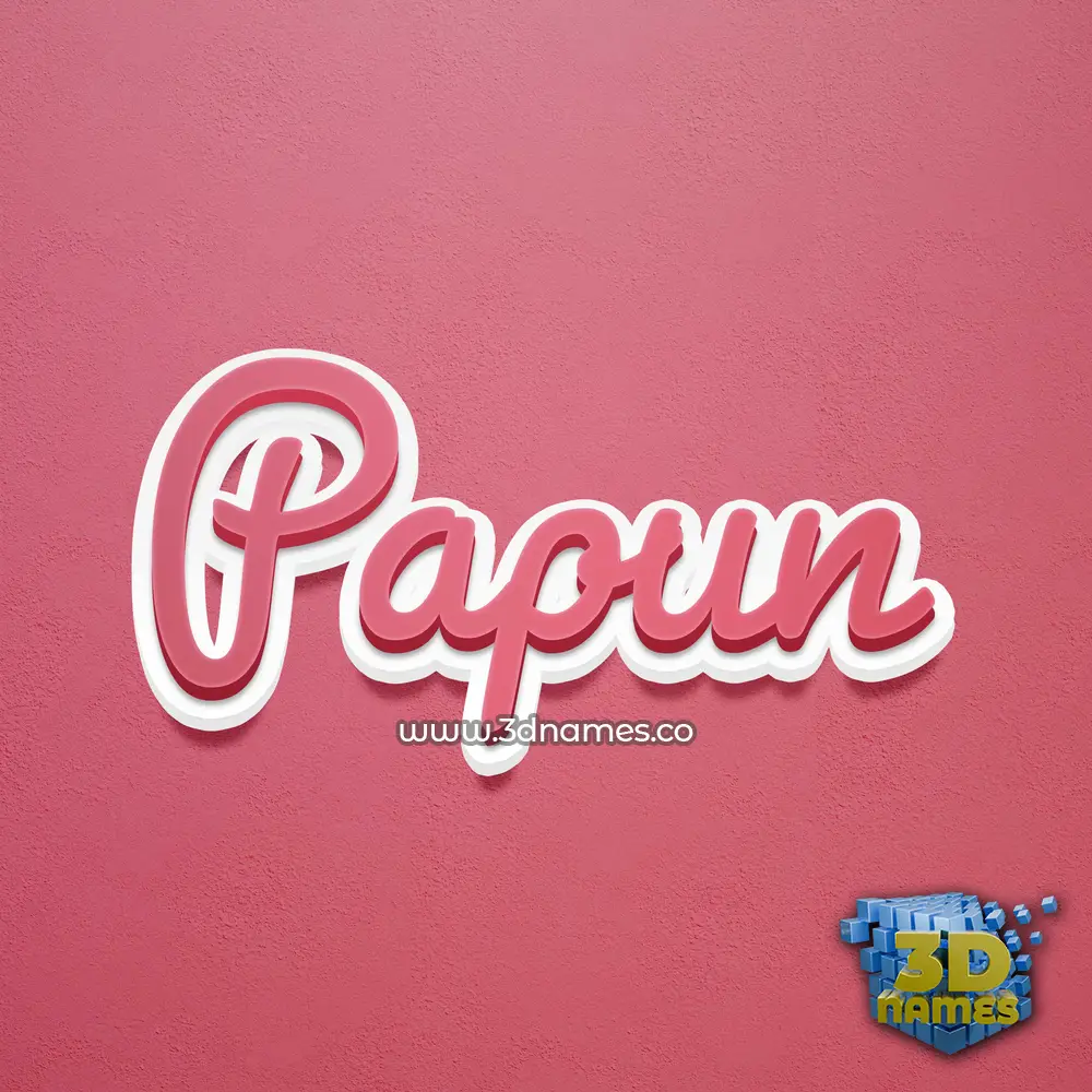 papun in Red Scribble style - 3D name wallpaper