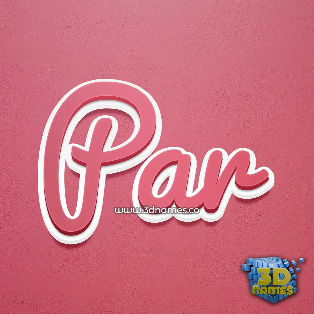 par in Red Scribble style - 3D name wallpaper