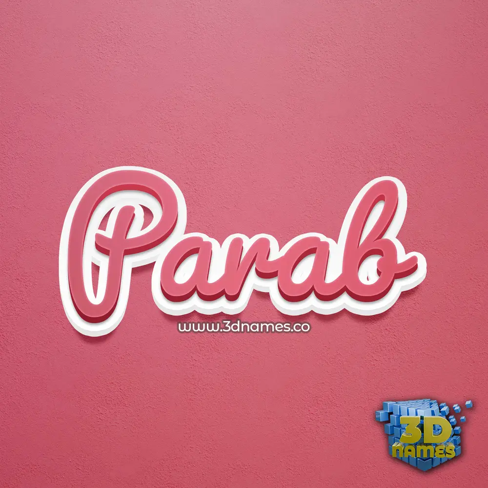 parab in Red Scribble style - 3D name wallpaper