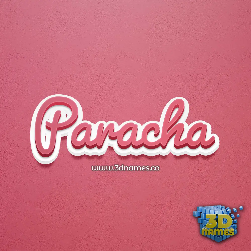 paracha in Red Scribble style - 3D name wallpaper