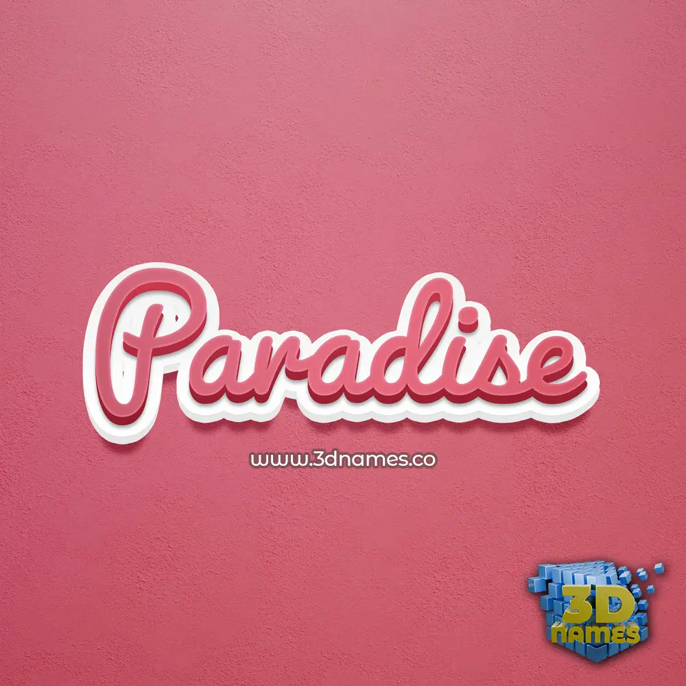 paradise in Red Scribble style - 3D name wallpaper